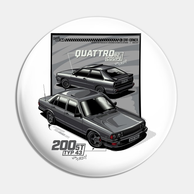 EDM - Classic Quattro & 200 - CarCorner Pin by CarCorner - Automotive Artwork