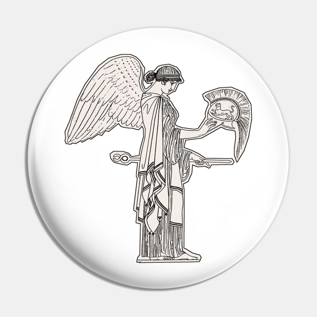 Mythological Angel Messenger of  Mercury  with Roman Helmet Pin by Marccelus