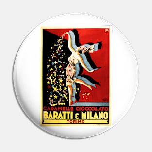 CARAMELLE CIOCCOLATO Baratti & Milano 1928 Confectionery Vintage Italian Advertisement Pin