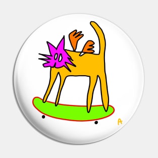 skater cat Pin