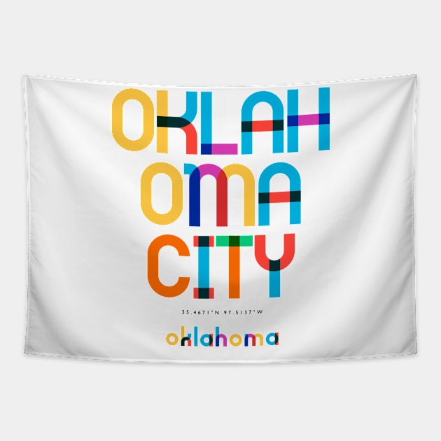 Oklahoma City Oklahoma Mid Century, Pop Art, Tapestry by Hashtagified