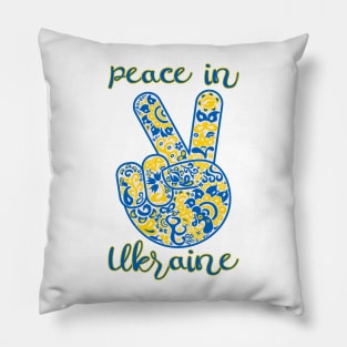 V sign Peace in Ukraine Pillow