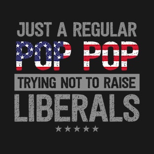 Regular Pop Pop Raise Liberals USA Flag Father's Day T-Shirt