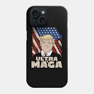 Ultra Maga Proud Republican Pro Trump USA Flag Distressed Phone Case