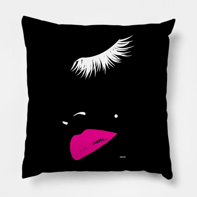 Eye Lashes In Vogue dark t-shirt Lips Print Shirt Tops Tees Pillow by creative