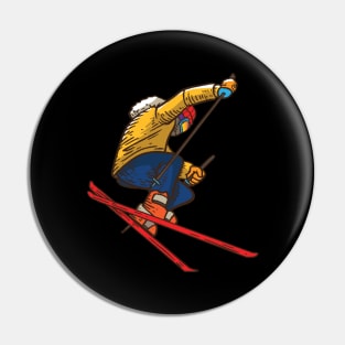 Vintage Skiing Apparel - Skiing Skier Ski Pin