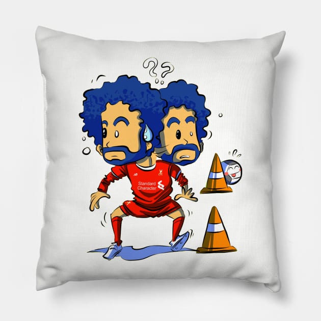 Salah searching for ball Pillow by Eidclothing