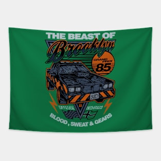 THE BEAST OF BROOKLYN   GREEN  (FRONT AND BACK) Tapestry