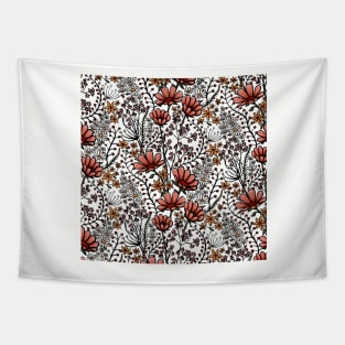 Floral Design, Autumn Colour Scheme Digital illustration Tapestry