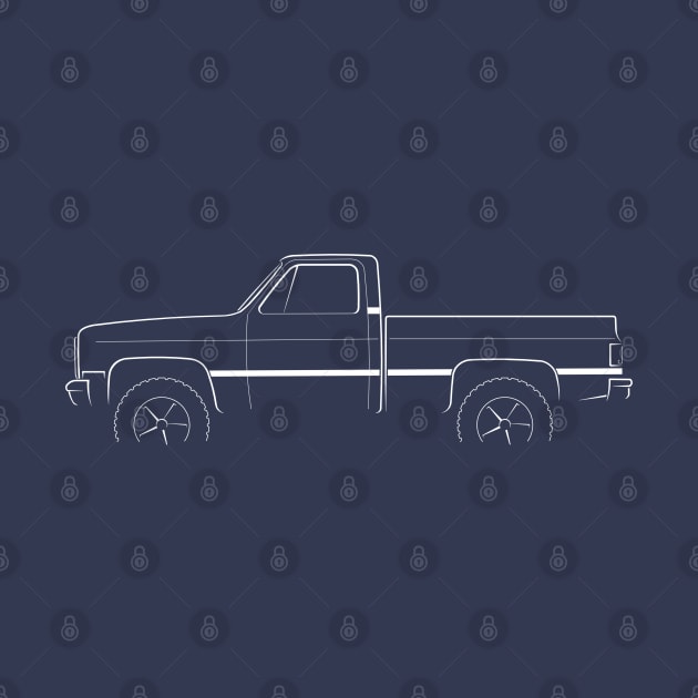 1987 Chevy Silverado 4x4 - profile stencil, white by mal_photography