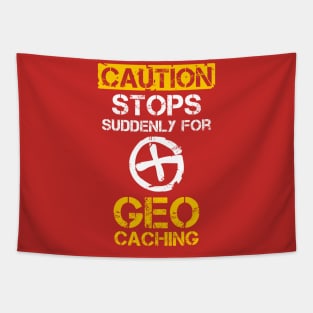 Caution Stops Suddenly For Geocaching Tapestry