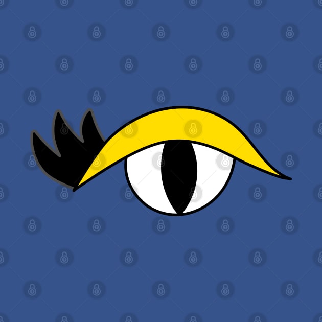 Cute Cartoon Eye with lashes and yellow lid by Angel Dawn Design