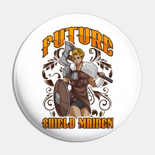 Cute Future Shield Maiden Nordic Viking Warrior Pin