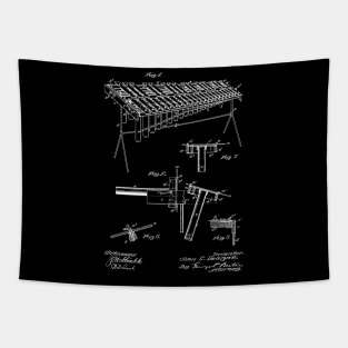 Musical Instrument Vintage Patent Hand Drawing Tapestry