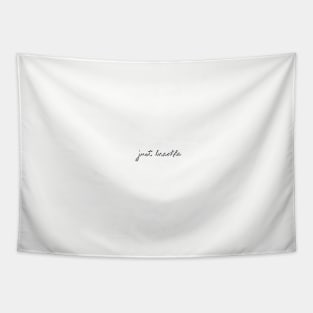 Just Breathe White Heart Doodle Pattern Tapestry