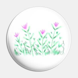 Pink flower watercolor leaf art Pin