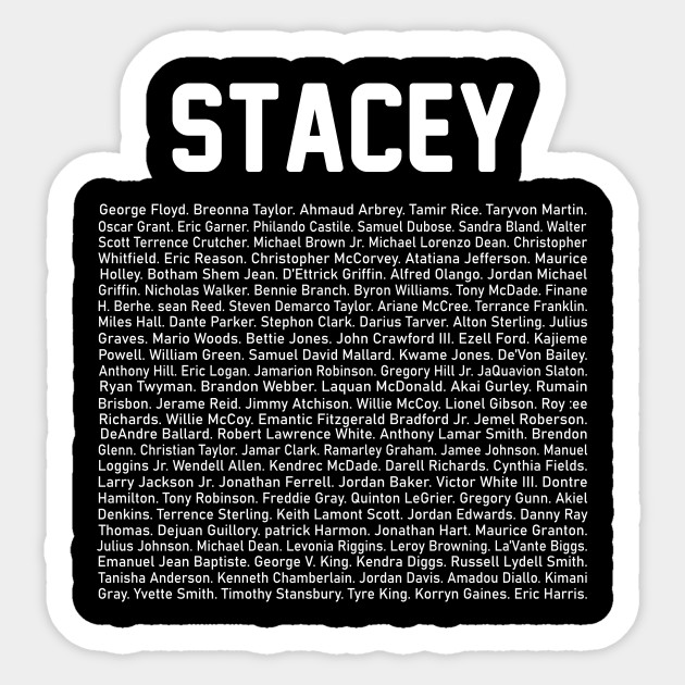 Stacey Team Stacey Say Their Names Stacey First Name Stacey Family Name Stacey Surname Stacey First Name Sticker Teepublic