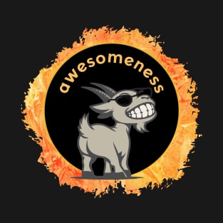 Awesomeness - Totally Awesome Eclipse Goat with Sunglasses T-Shirt