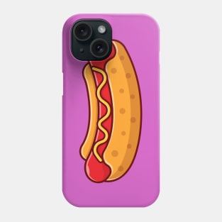 Hotdog Cartoon Vector Icon Illustration (9) Phone Case