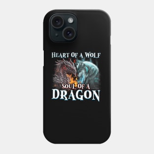 Heart Of Wolf Soul Of A Dragon Cool dragon wolf warrior Phone Case