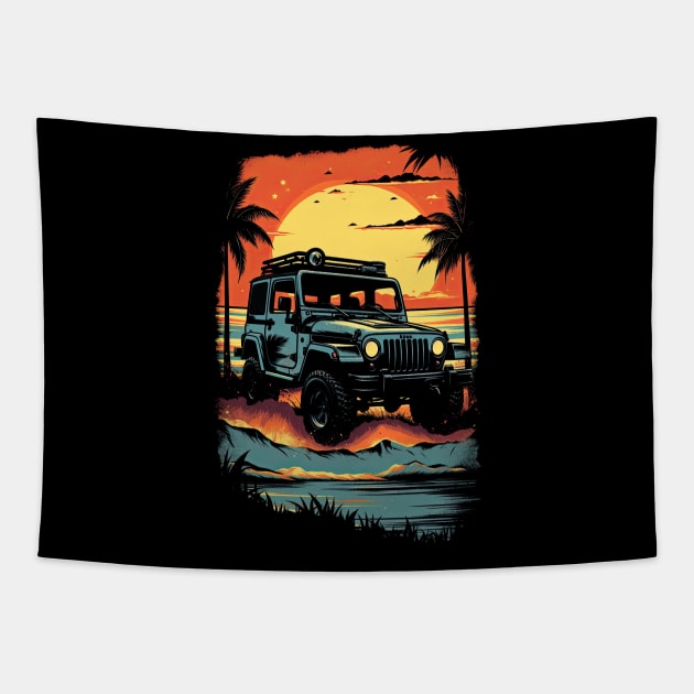 Jeep Beach Life Tapestry by sadronmeldir