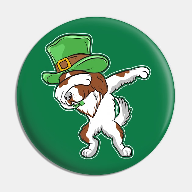 Dabbing Irish Setter Leprechaun St Patricks Day Pin by E