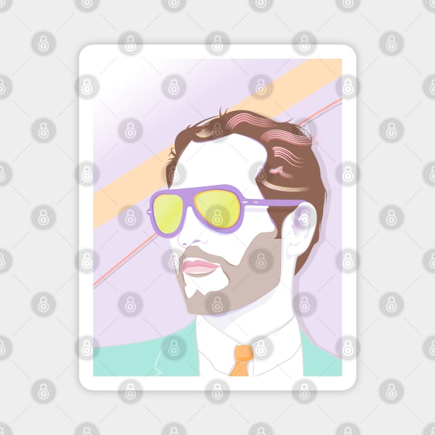 Pastel Paul Newman Sunglasses Art Deco Magnet by di-age7