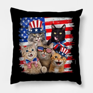 Cat 4th Of July Freedom American Flag Sunglasses Pillow