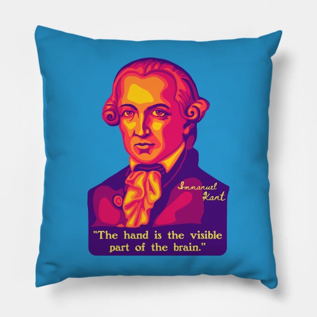 Emmanuel Kant Portrait and Quote Pillow by Slightly Unhinged