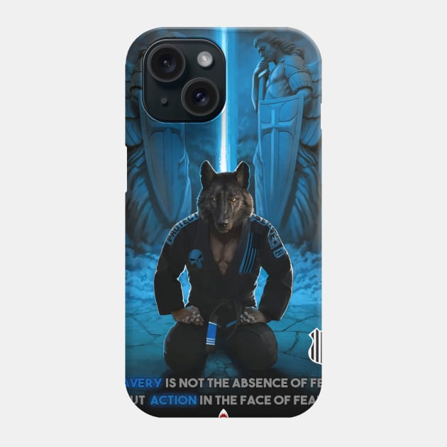 Blue Line Wolf Phone Case by Ground Shark