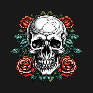 Skull Roses Skeleton T-Shirt