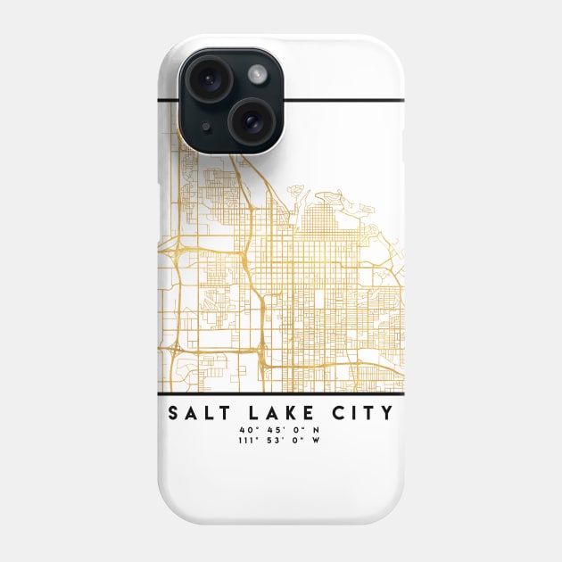 SALT LAKE CITY UTAH CITY STREET MAP ART Phone Case by deificusArt