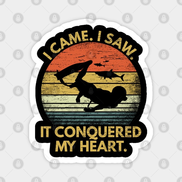 I Came I Saw It Conquered My Heart Cool Vintage Diving Underwater Lover Gift Magnet by RK Design