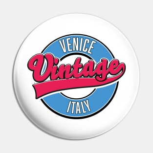 Venice Italy vintage style logo Pin