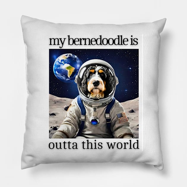 Outta This World Bernedoodle Pillow by Doodle and Things