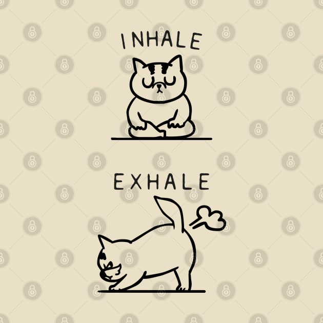 Inhale Exhale Cat by huebucket