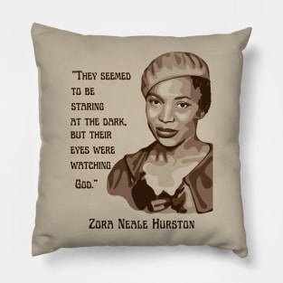 Zora Neale Hurston Portrait and Quote Pillow