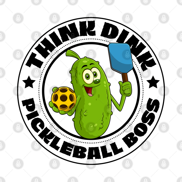 Pickle Think Dink Pickleball player by Teessential