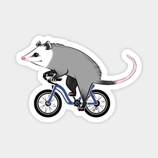 Happy Opossum Riding a Bicycle Magnet