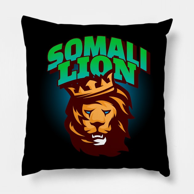 Somali Lion Pillow by Tip Top Tee's