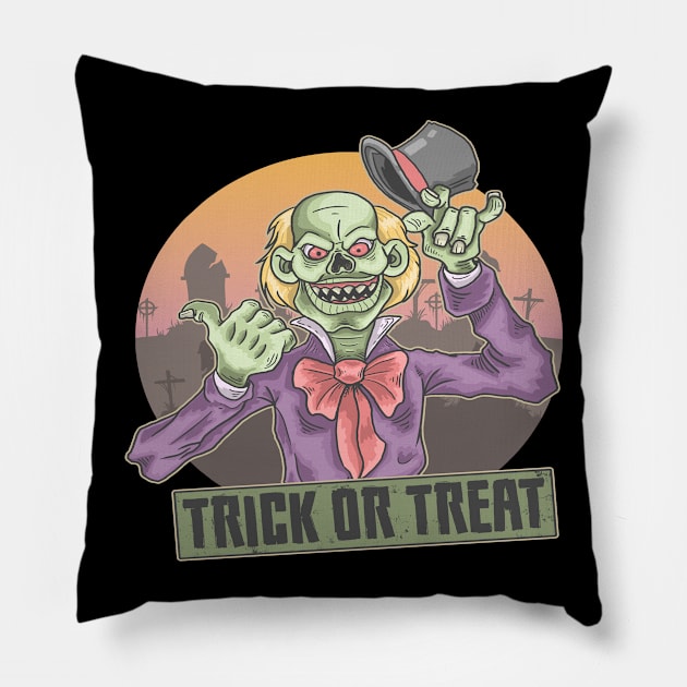 Halloween Trick Or Treat Pillow by snkroffprint