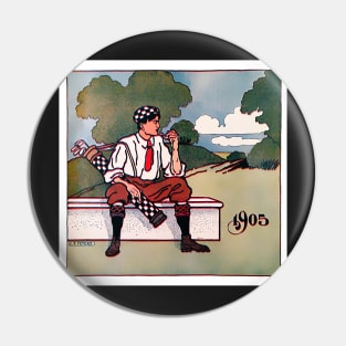 Vintage 1905 Golf Print Pin