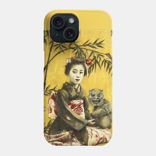 Vintage Geisha And Demon Phone Case by mictomart