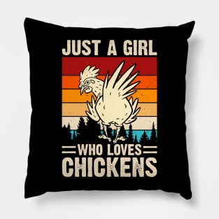 Just A Girl Who Loves Chickens T Shirt For Women T-Shirt Pillow