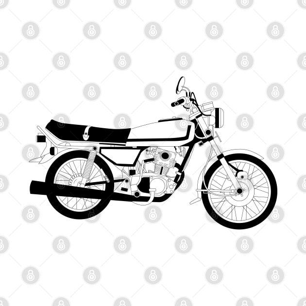 Honda GL100 Black Outline by kindacoolbutnotreally