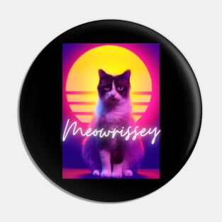 Meowrissey Retrowave Sun Cat Pin