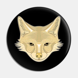 brown coyote face Pin