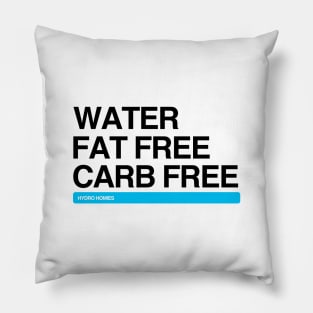 Water Fat Free Carb Free Hydro Homies Black Pillow