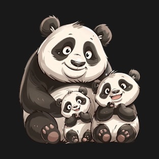 Cute Panda Family - Panda Bear Japanese T-Shirt