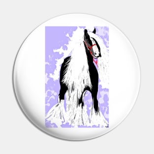 Friesian Horse in Black and White Pin